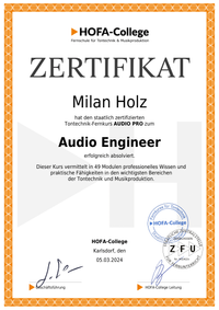 HOFA Audio Engineer Zetifikat