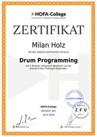 HOFA Drum Programming Zertifikat